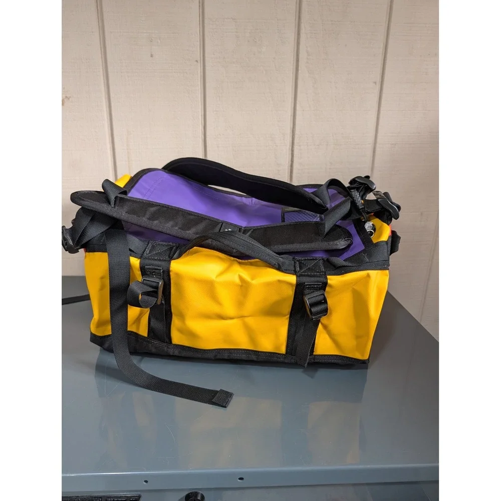 The North Face Base Camp Duffel XS 31L Summit Gold Red Purple Backpack Straps
